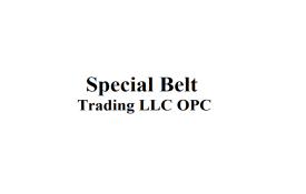 Special Belt Trading LLC OPC